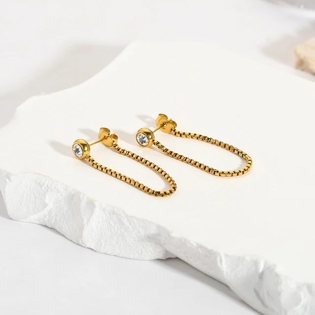 Black chain earrings for women