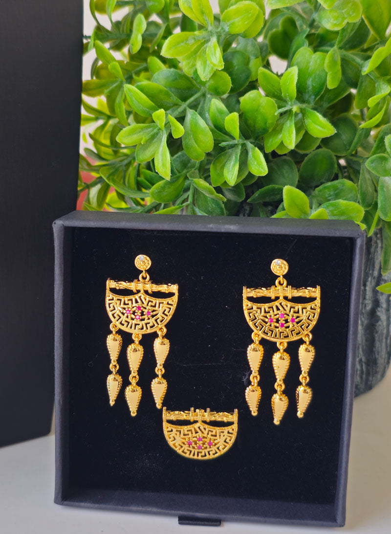 Gold Necklace Set Artificial Jewelry