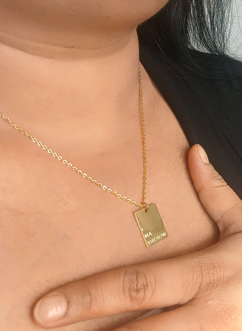 I am worthy necklace women chain