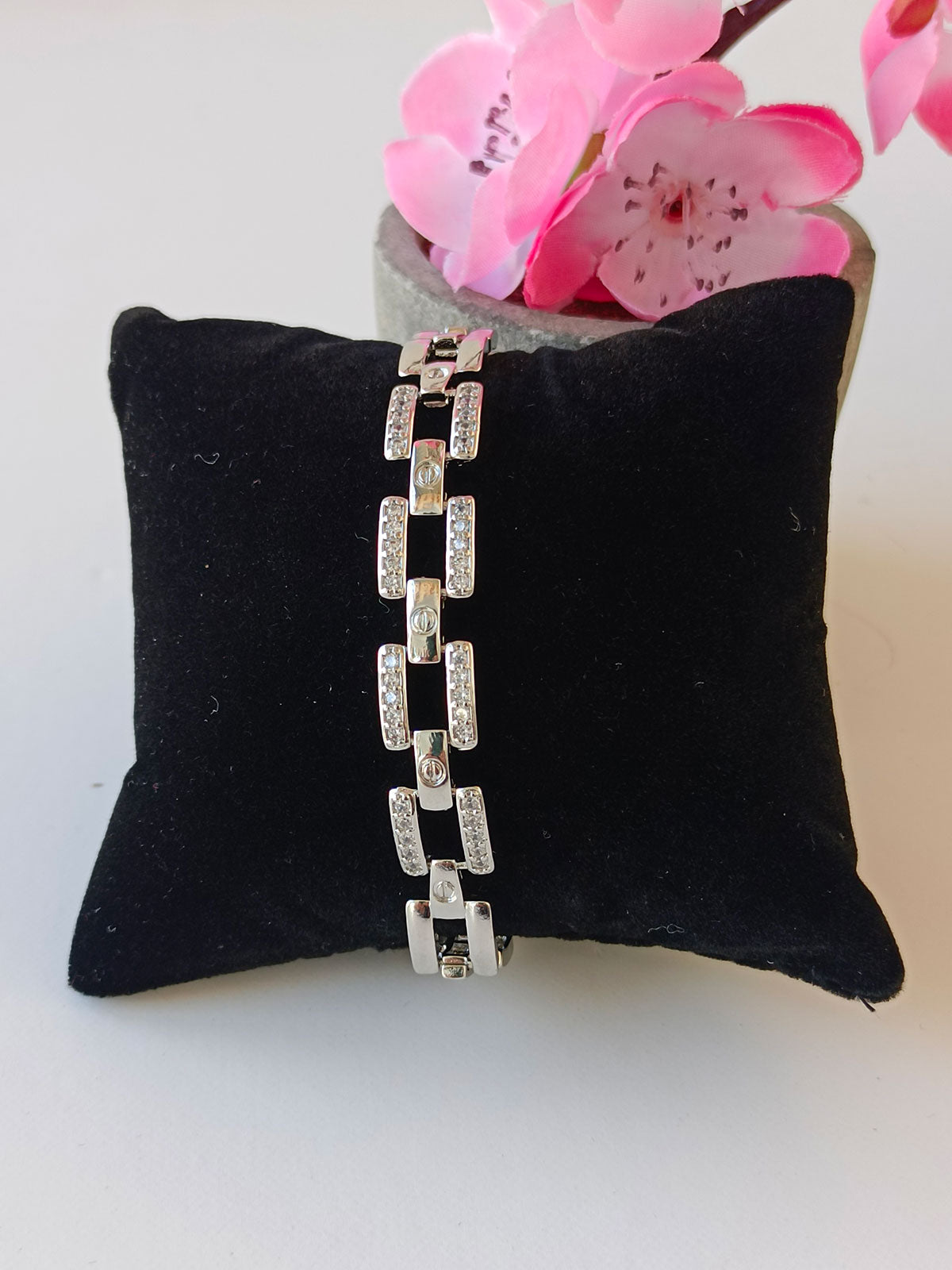Elegant Block Chain Zircon Bracelet