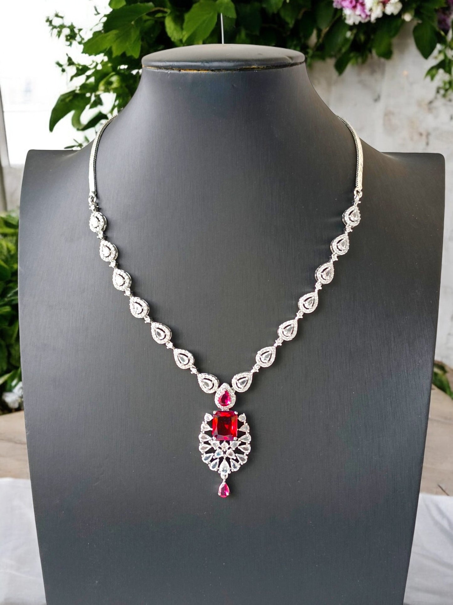 Amelia Red Victorian Necklace