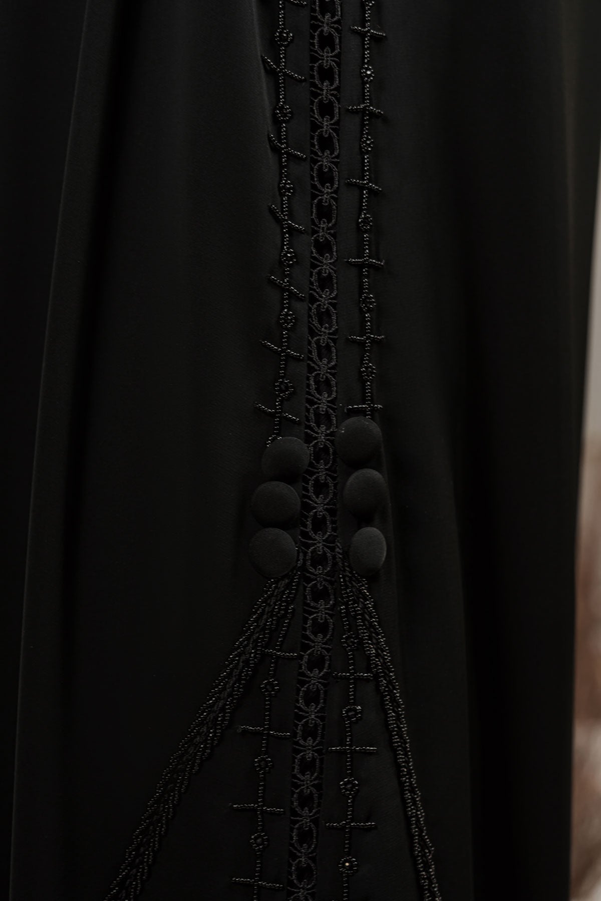 Black Abaya for women with Exquisite Black Bead Embellishments