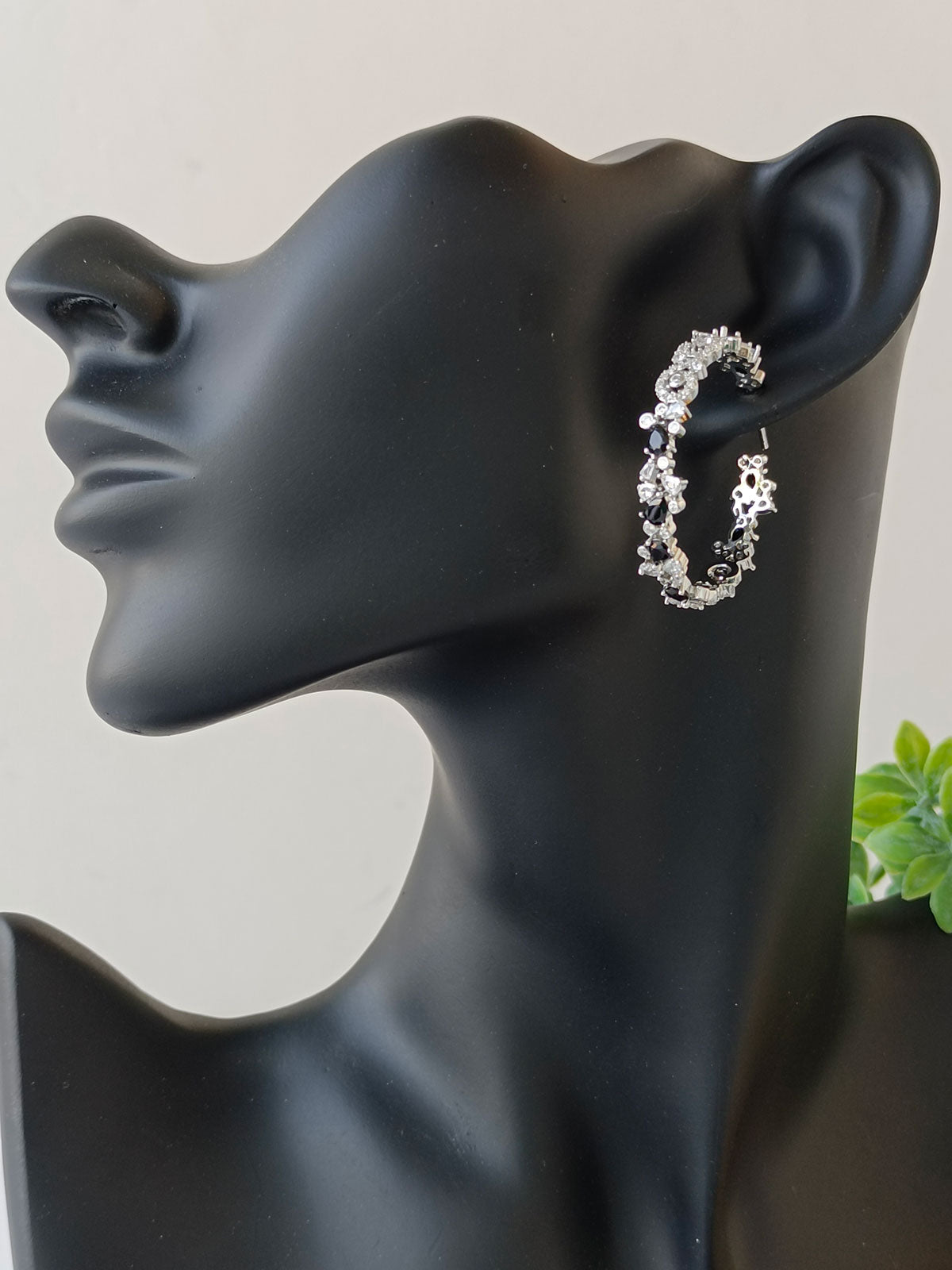 Black Zircon Bali Earrings