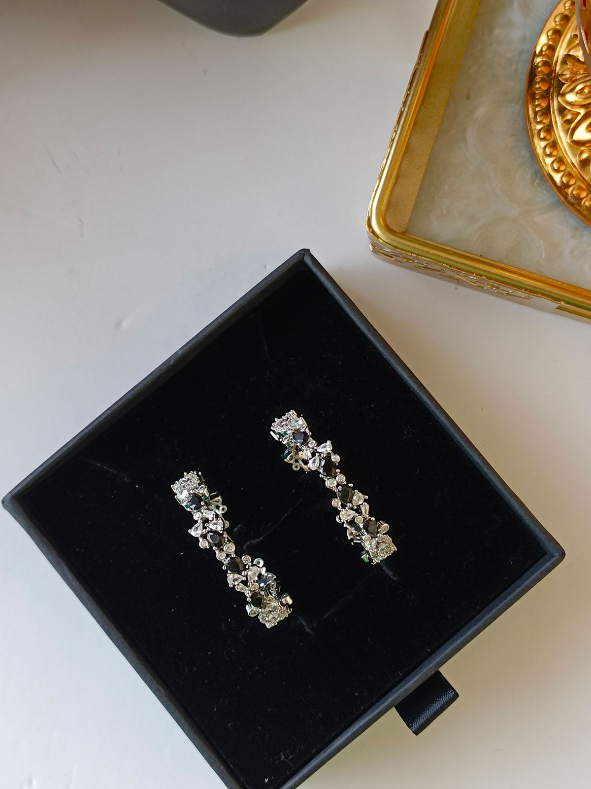 Black Zircon Bali Earrings For Women
