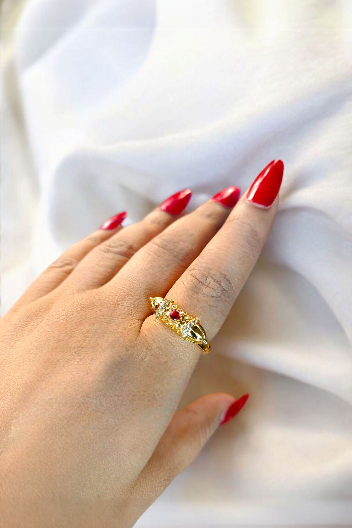 golden ruby resizable ring