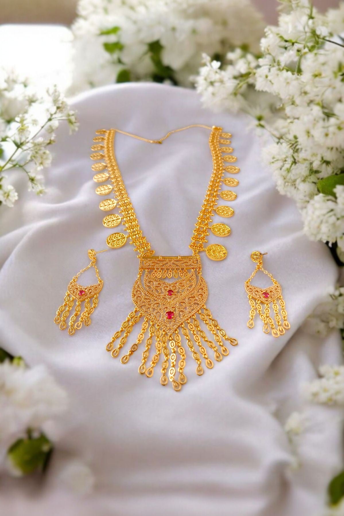 Najma Golden Long Necklace set