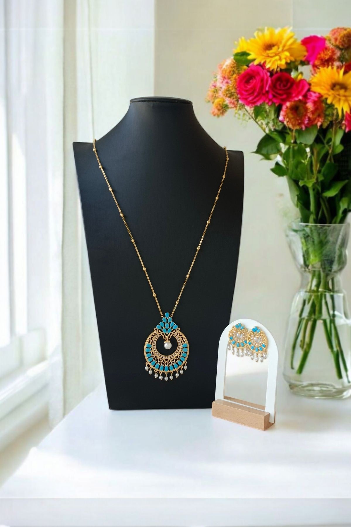 Meena Pendant Set in Turquoise