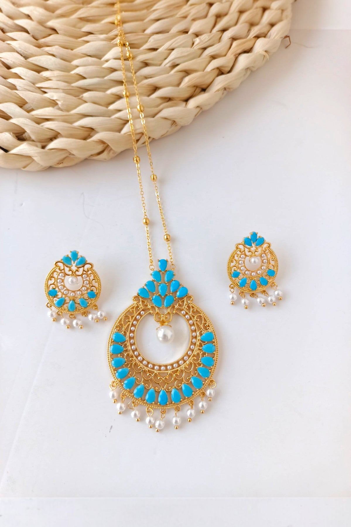Meena Pendant Set in Turquoise