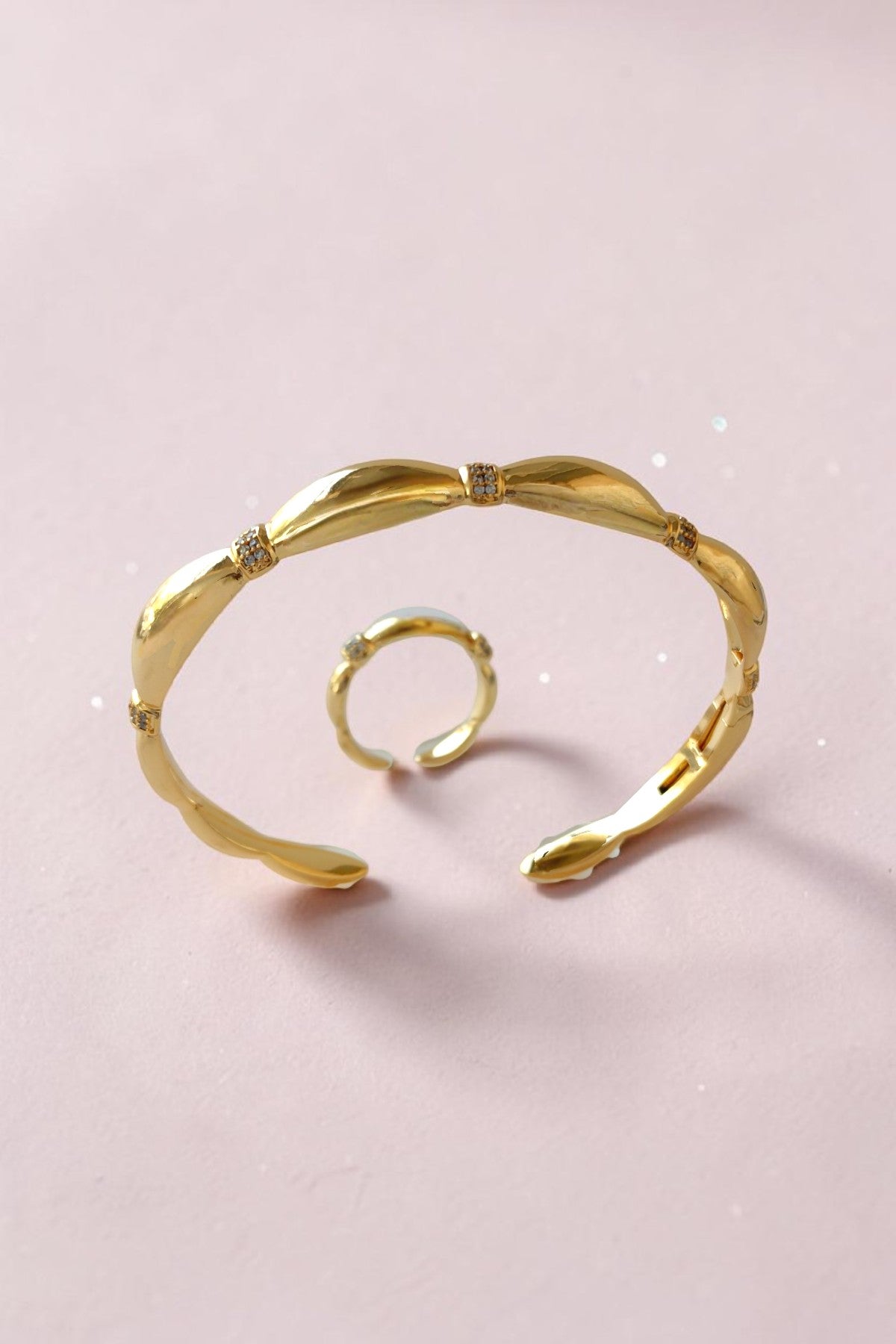 Ada Golden Cuff and Ring set