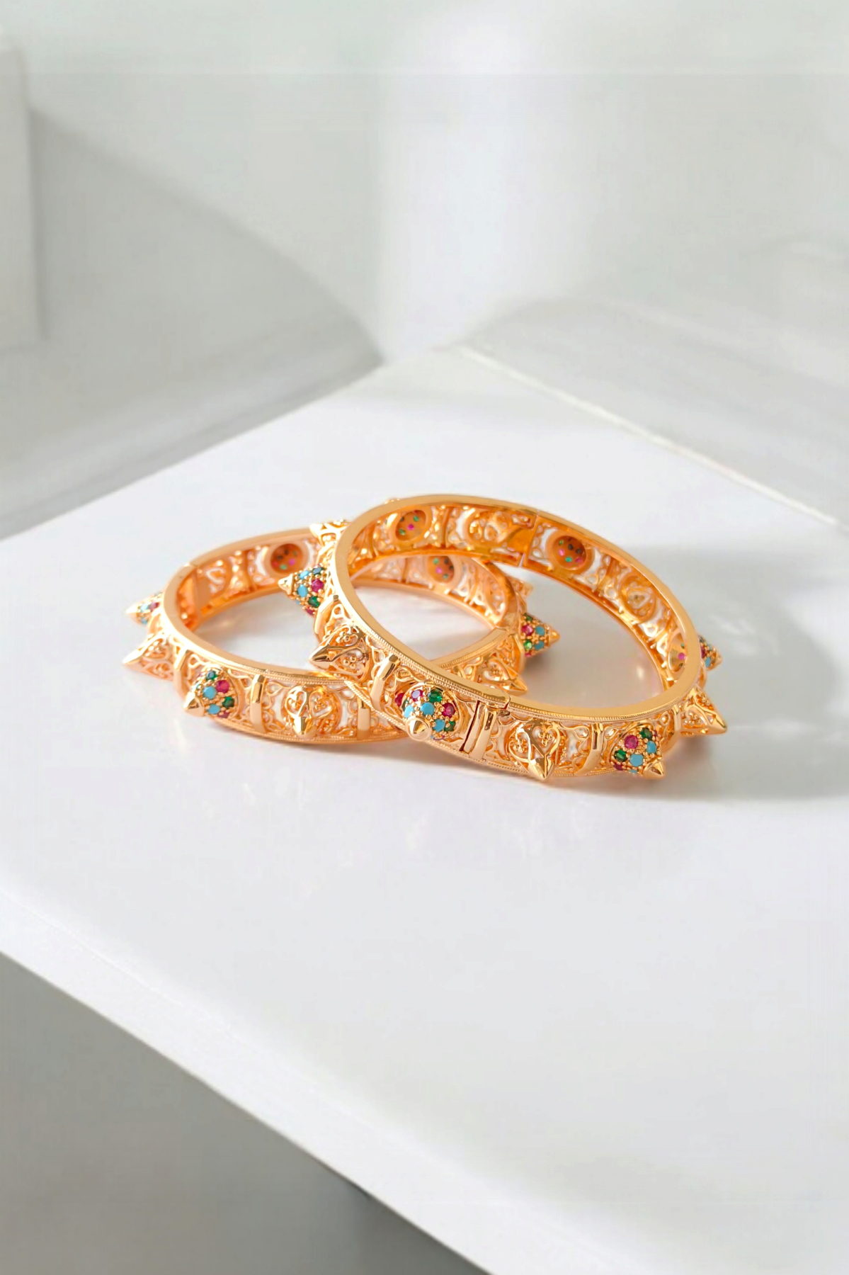 Golden Sahar Traditional Bangles set front side