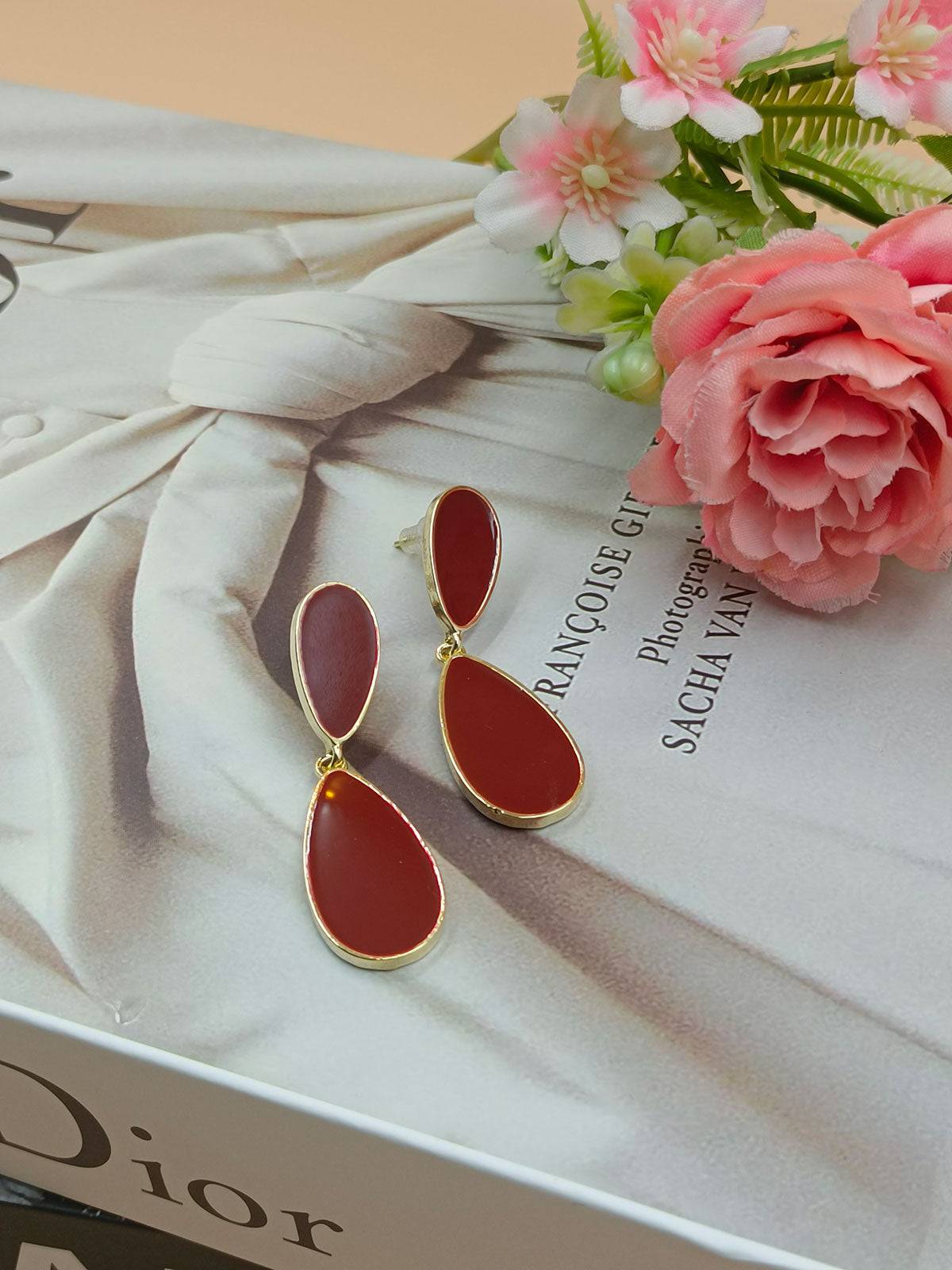 Red Modern Earrings