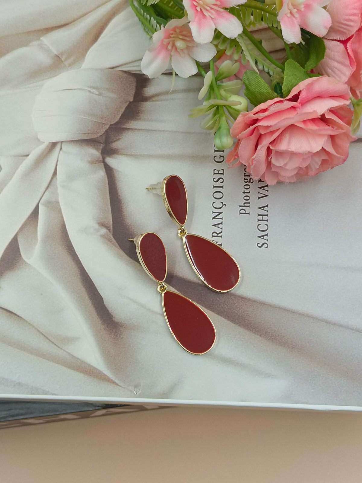 Red Modern Earrings