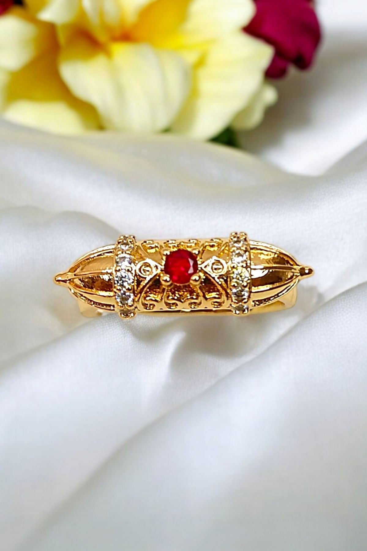 red stone ring