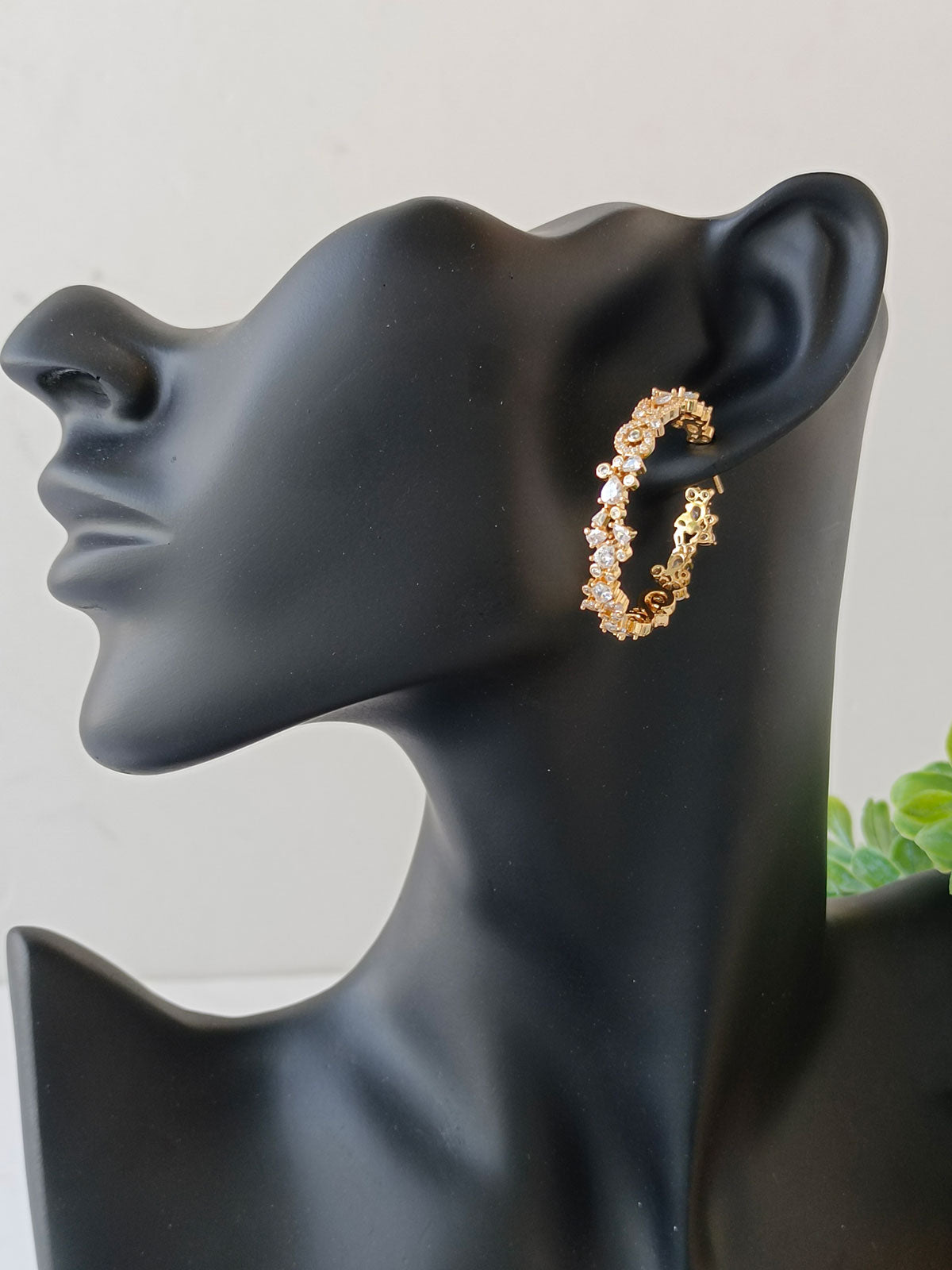 Golden Zircon studded earrings