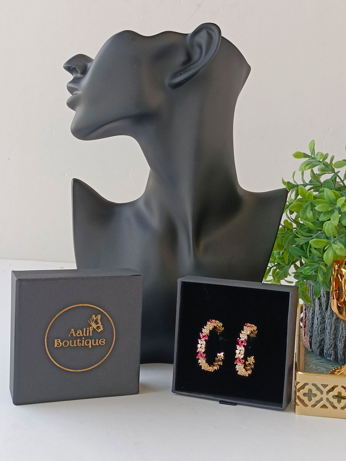 Zircon studded earrings for women