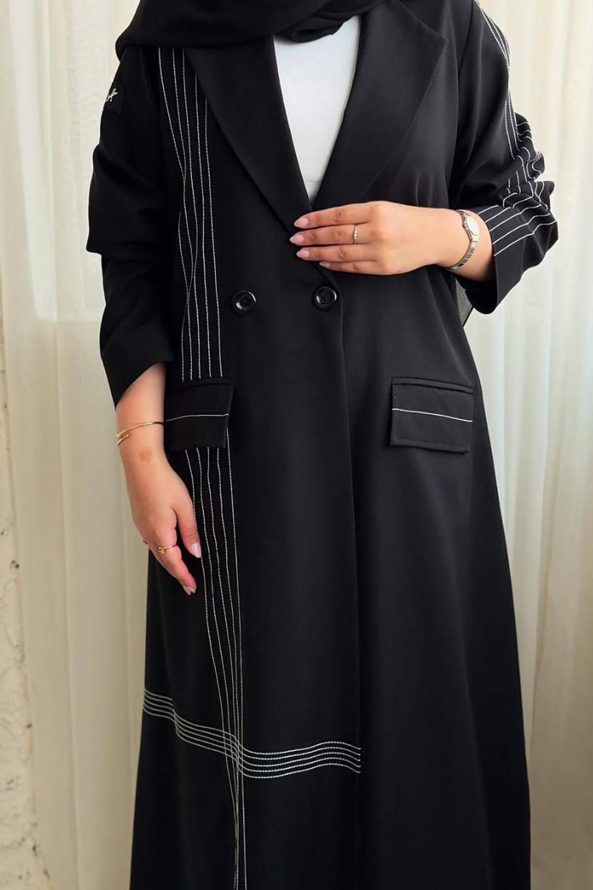 Modern Black Tailored Abaya