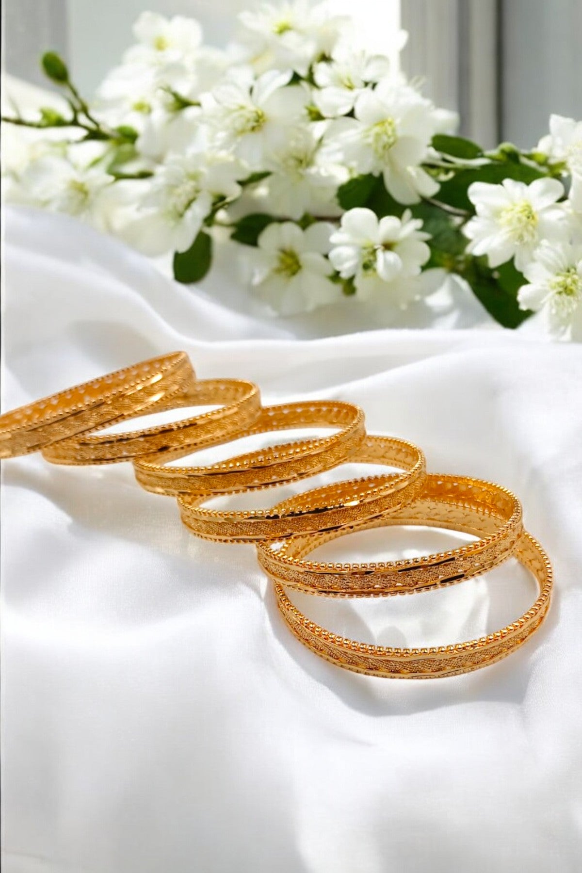 women Golden Abish Bangles Set