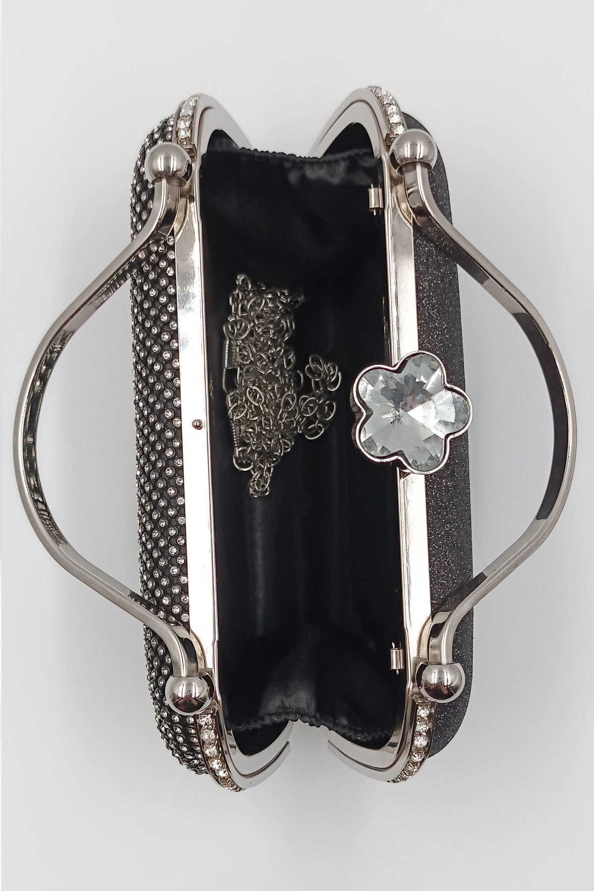 Black Crystal-Encrusted Evening Clutch