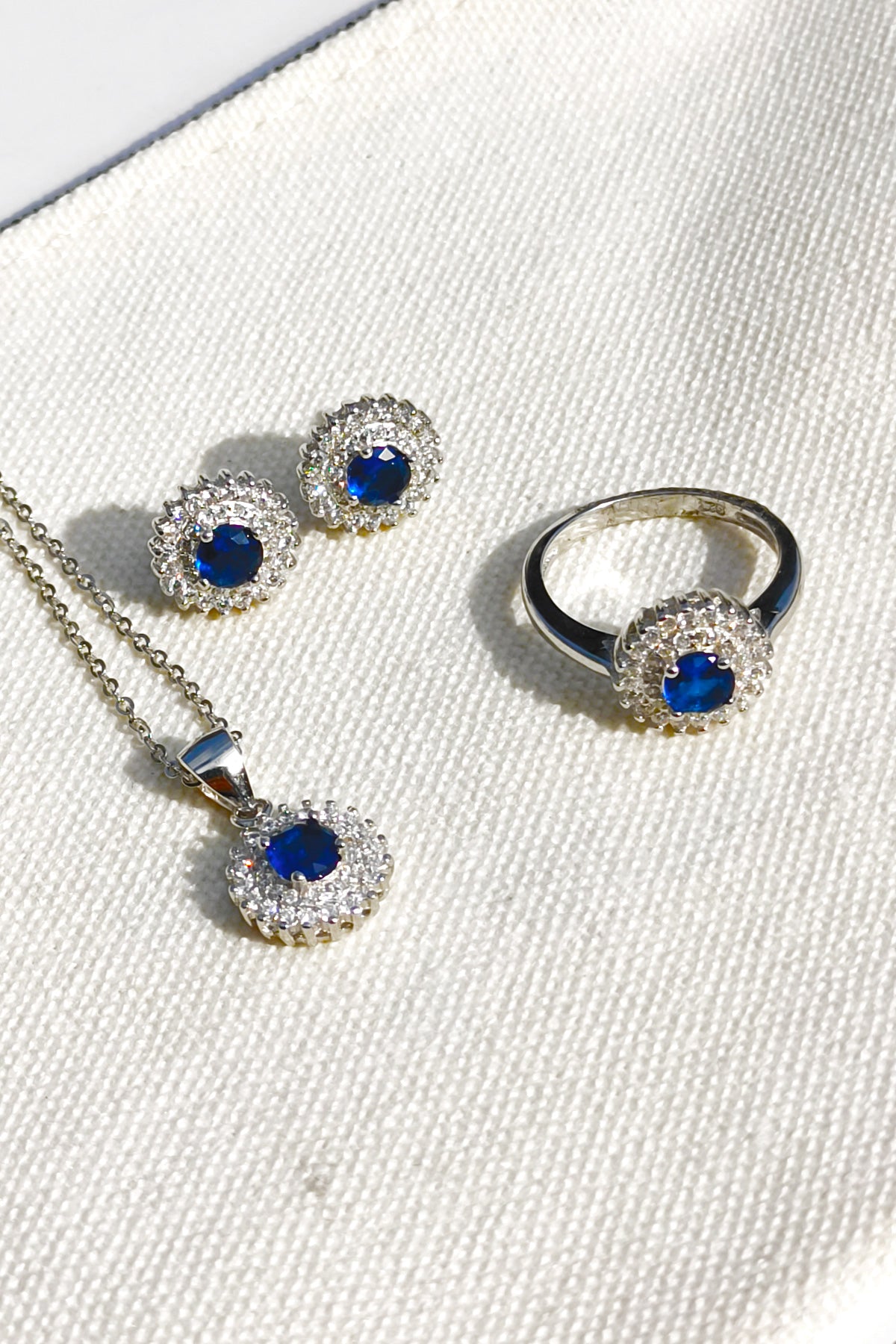 Blue Stone in 925 Sterling Silver set