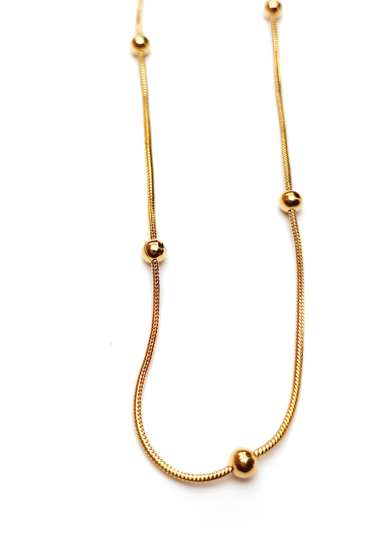 Gold Chain with Gold Beads 18K Gold Plated – Noor Zara