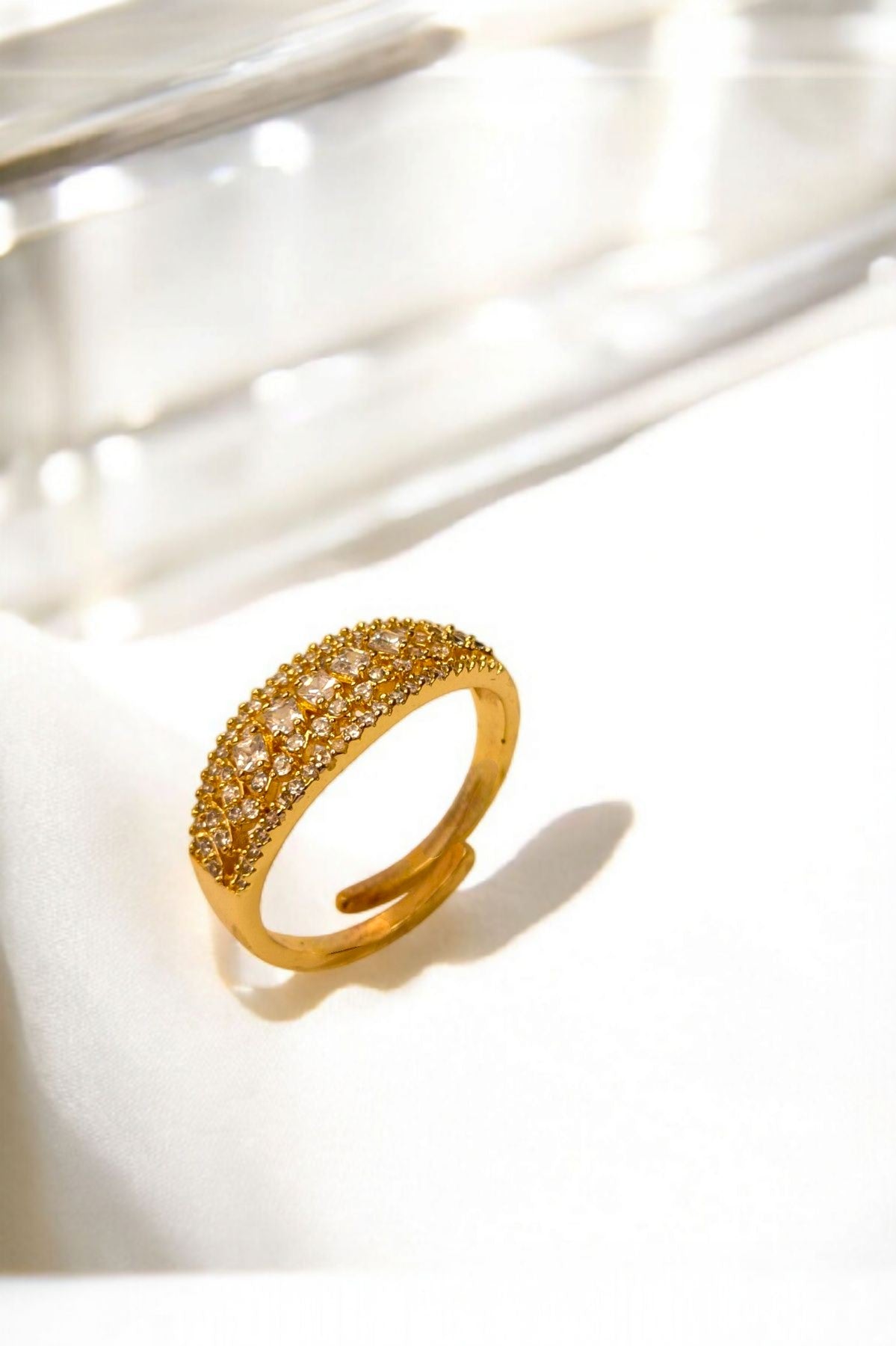golden zirconia ring