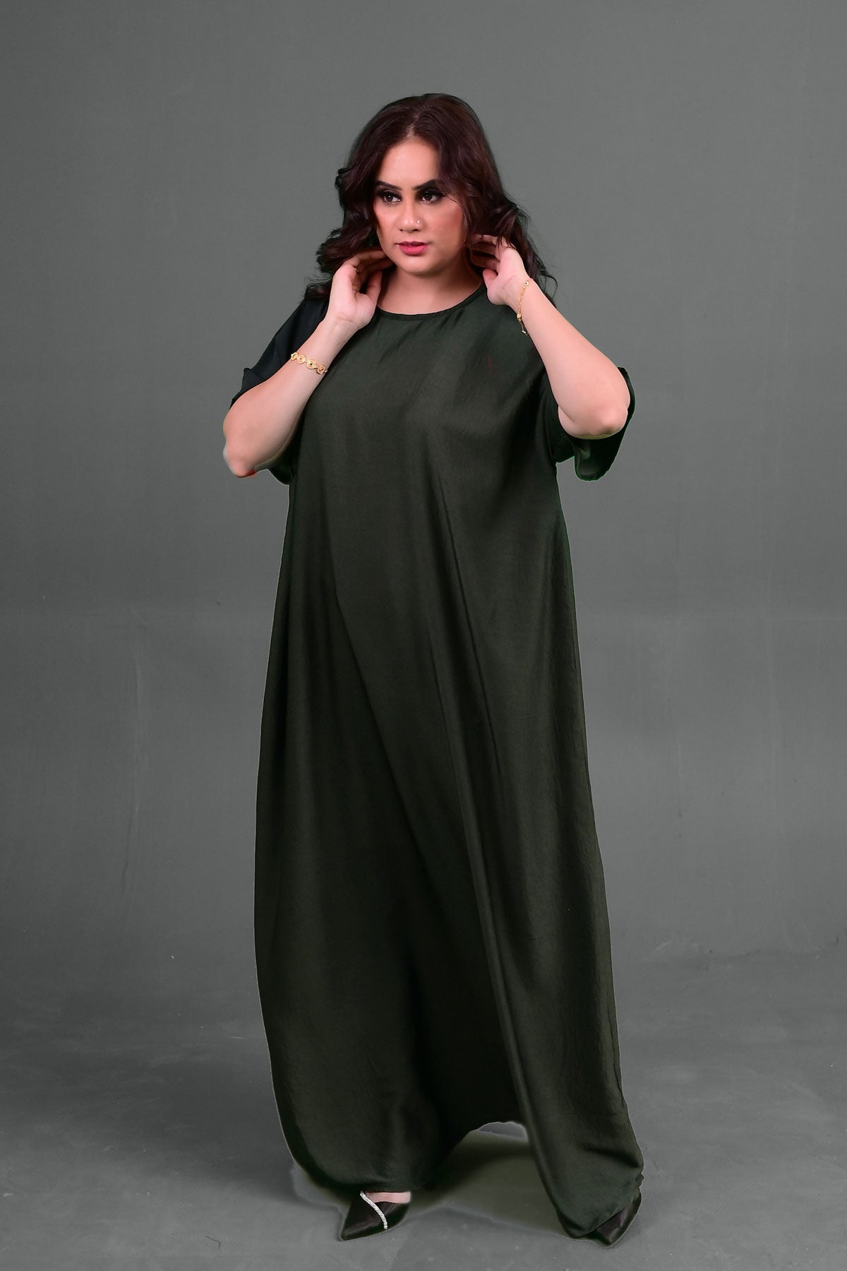 Green Color Inner Dress for abaya
