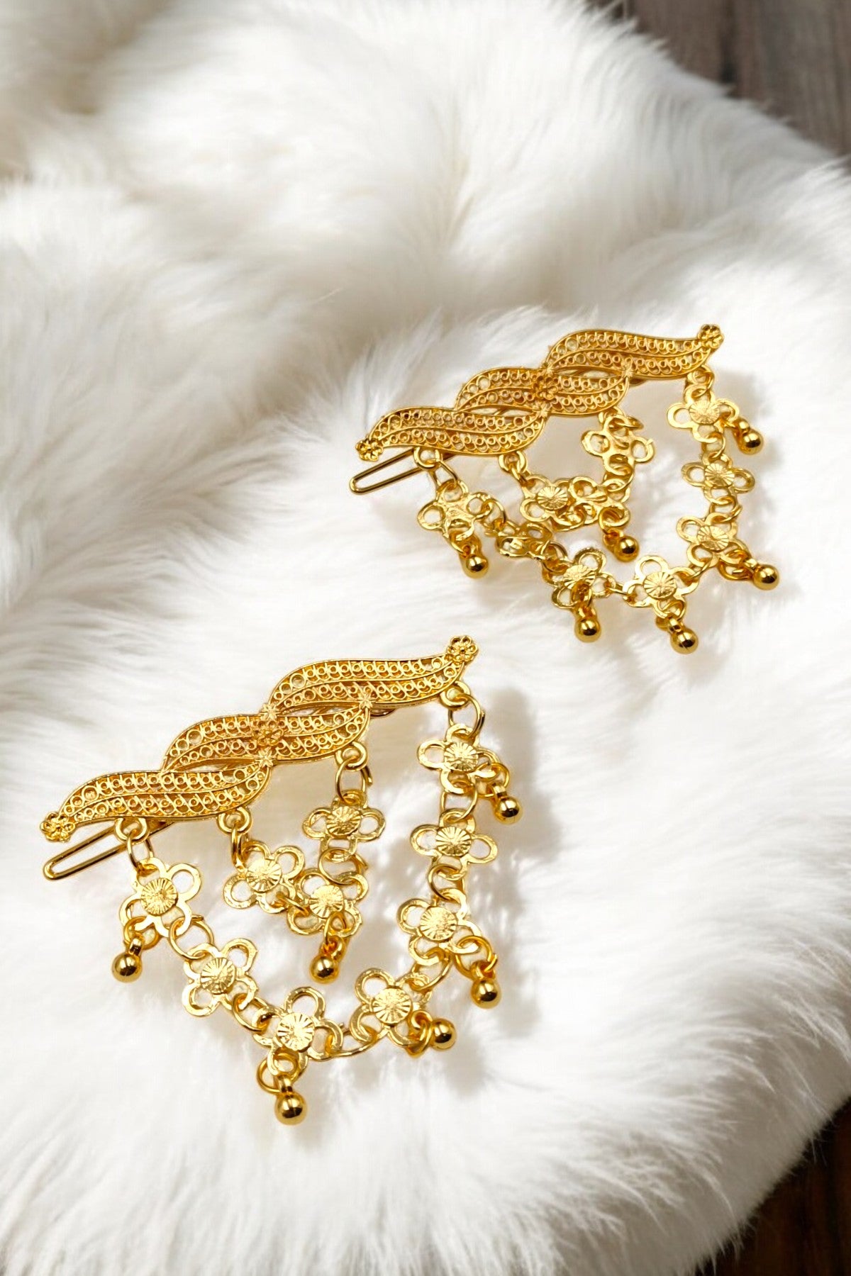 Golden Mai Hair Pins both