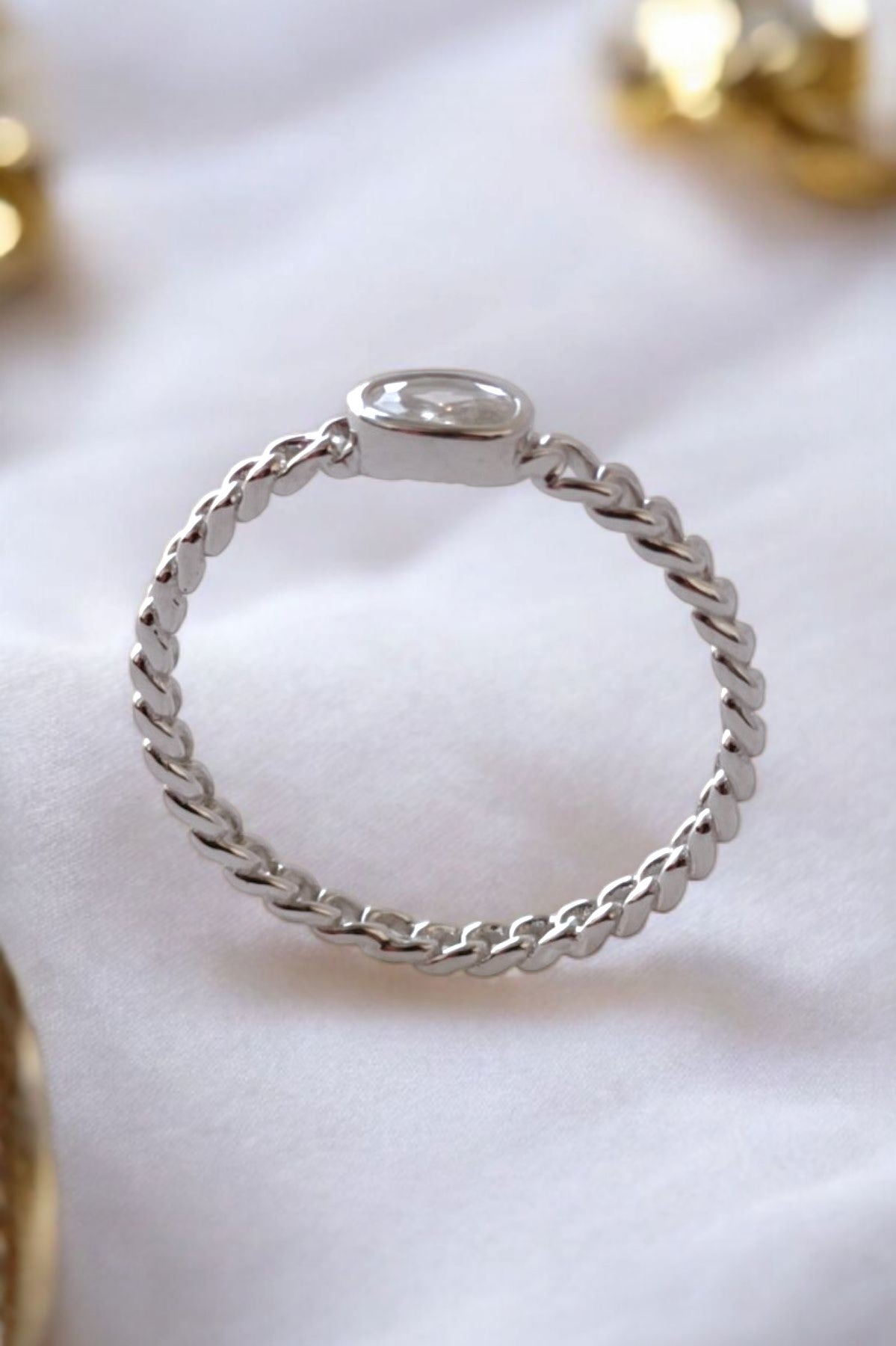 one stone silver ring