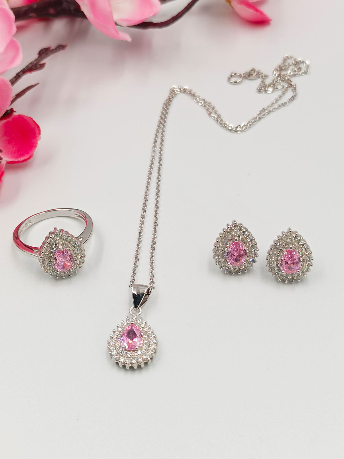 Pink in 925 Sterling Silver set