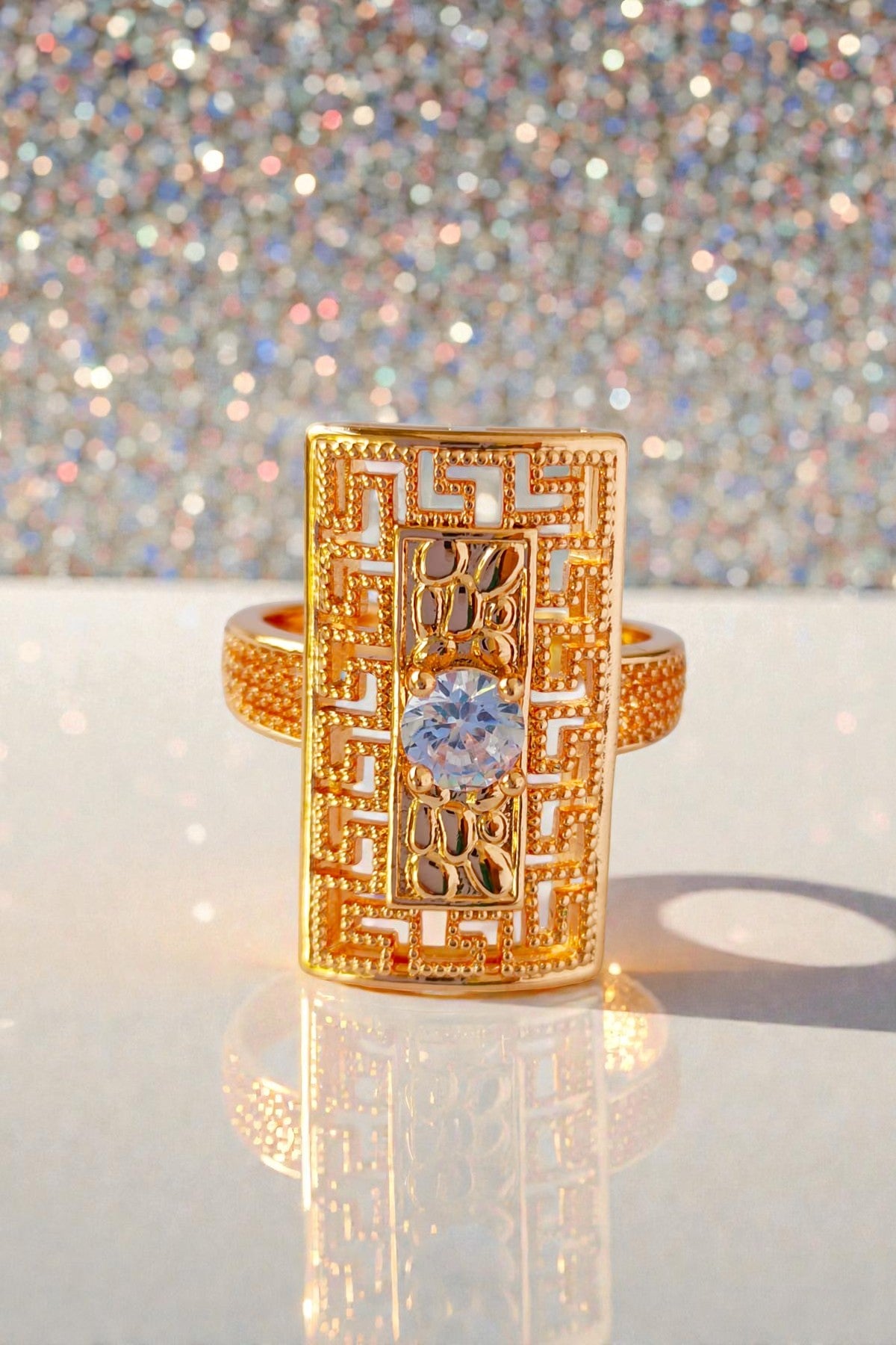 White Traditional Adjustable Ring