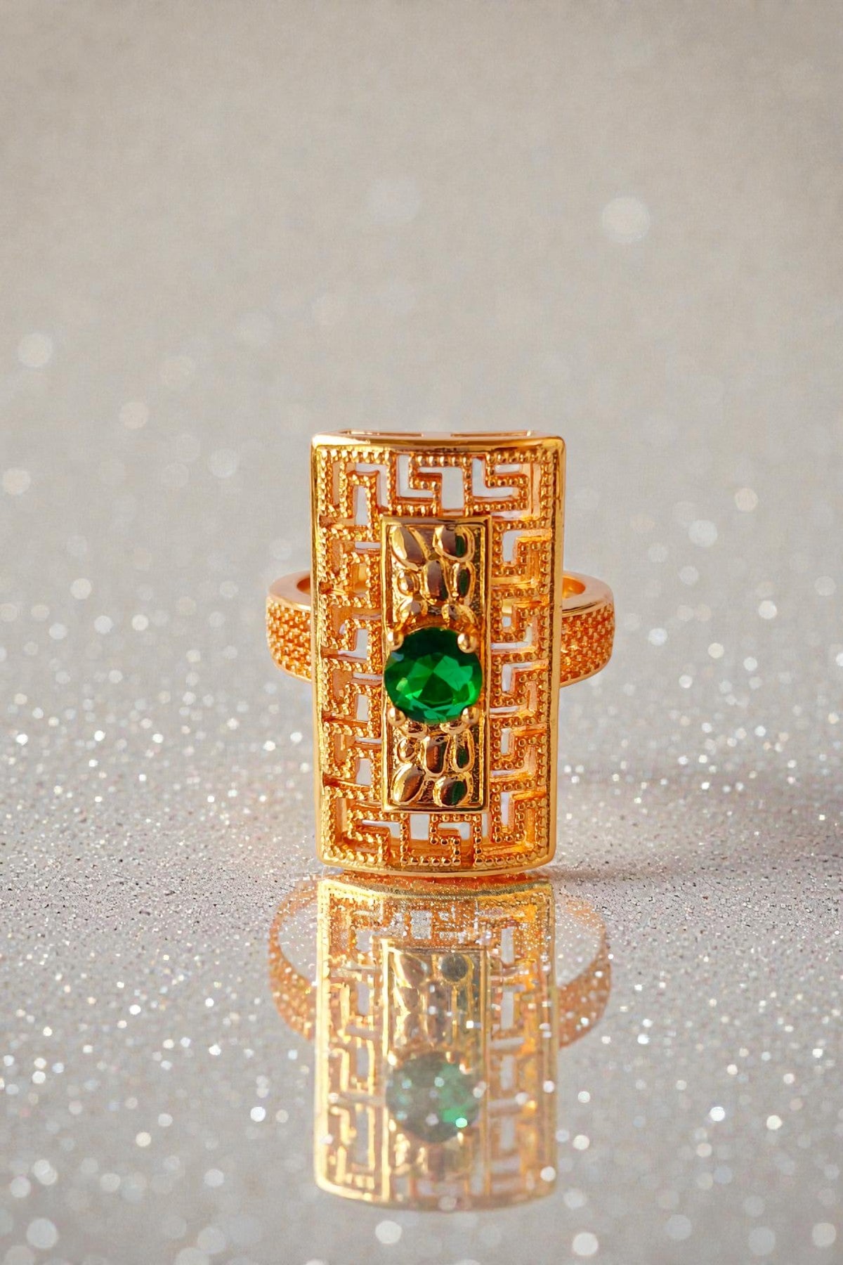 Green Traditional Adjustable Ring