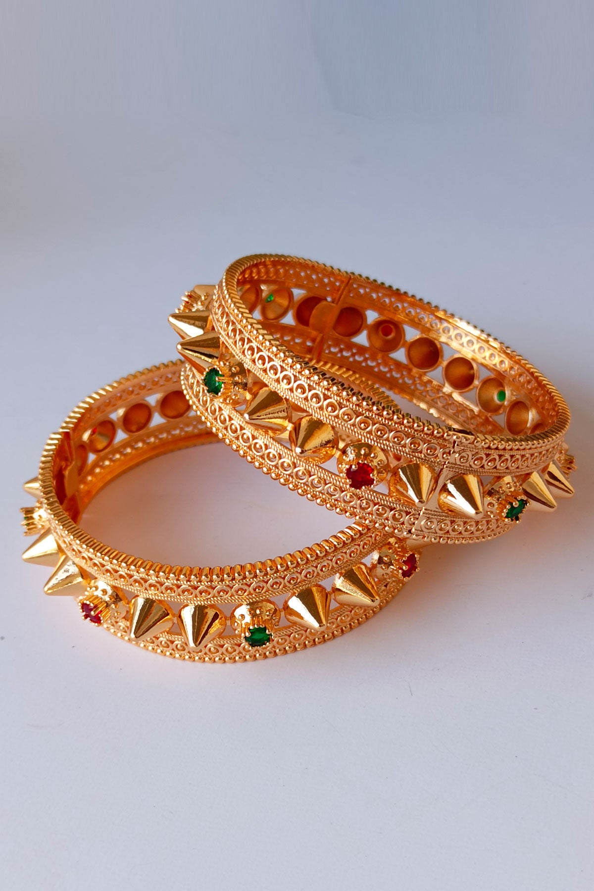Yasmin Golden Bangles set with stones