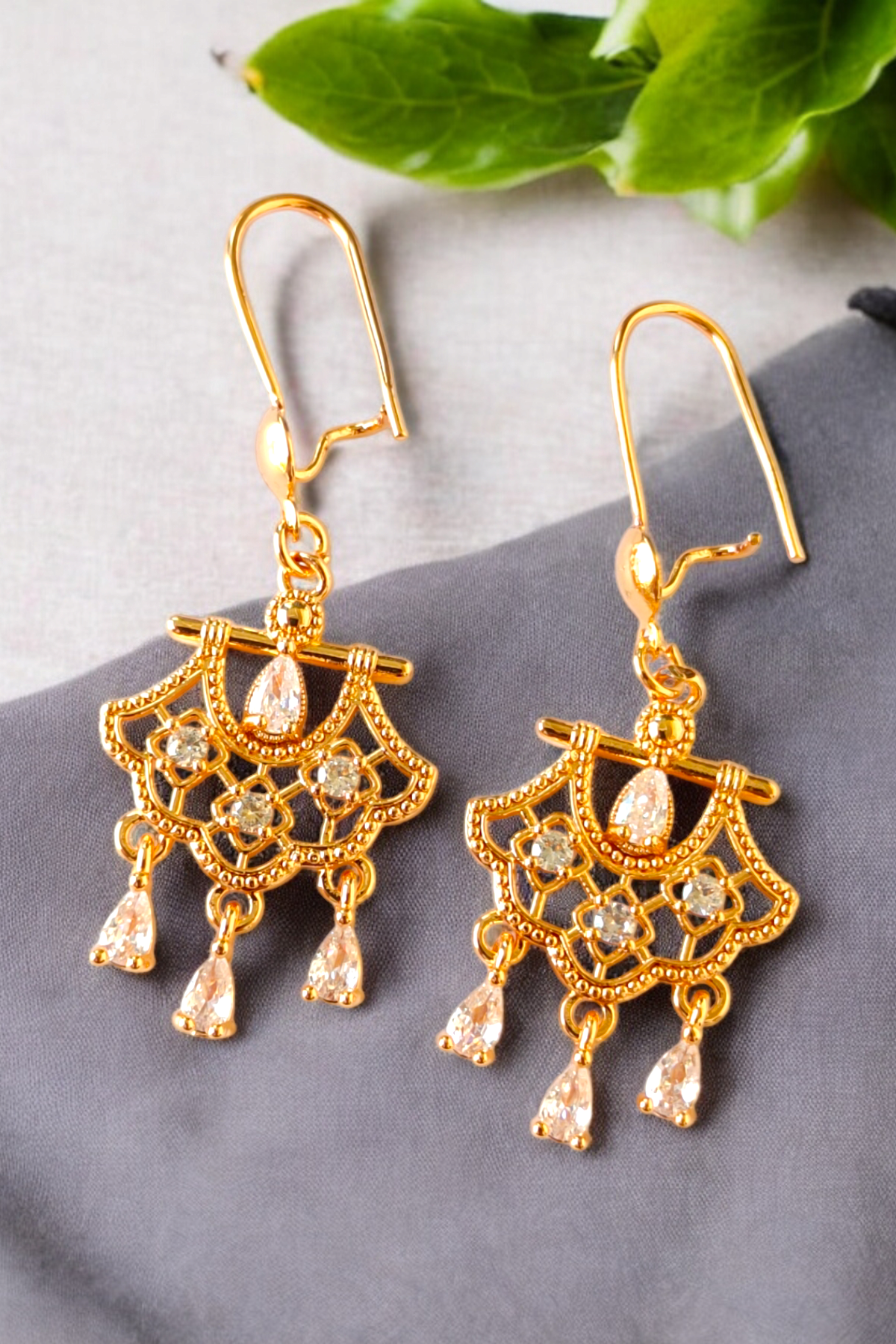 Gold-Plated Necklace and Earring Set