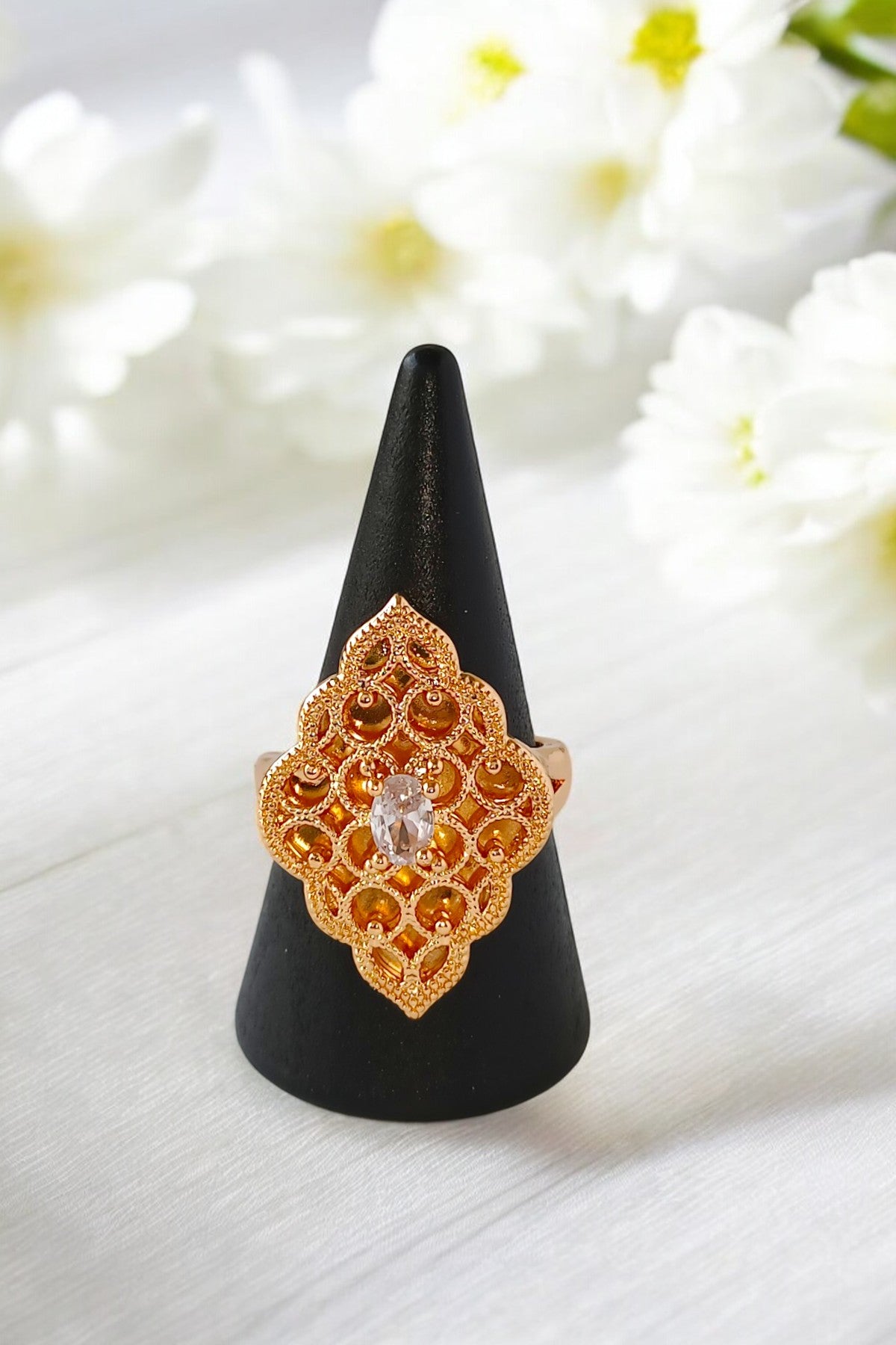 white stone ring