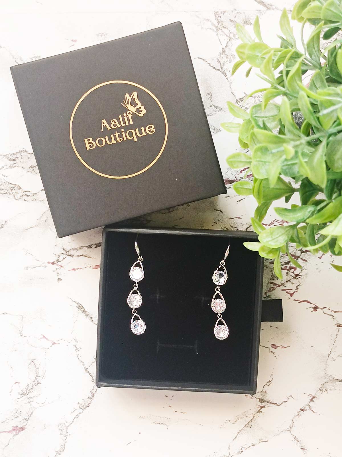 Silver Emma Zircon Earrings for women