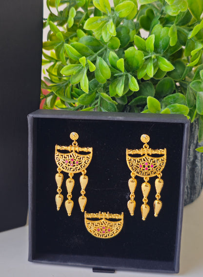 Gold Necklace Set Artificial Jewelry | AA2416