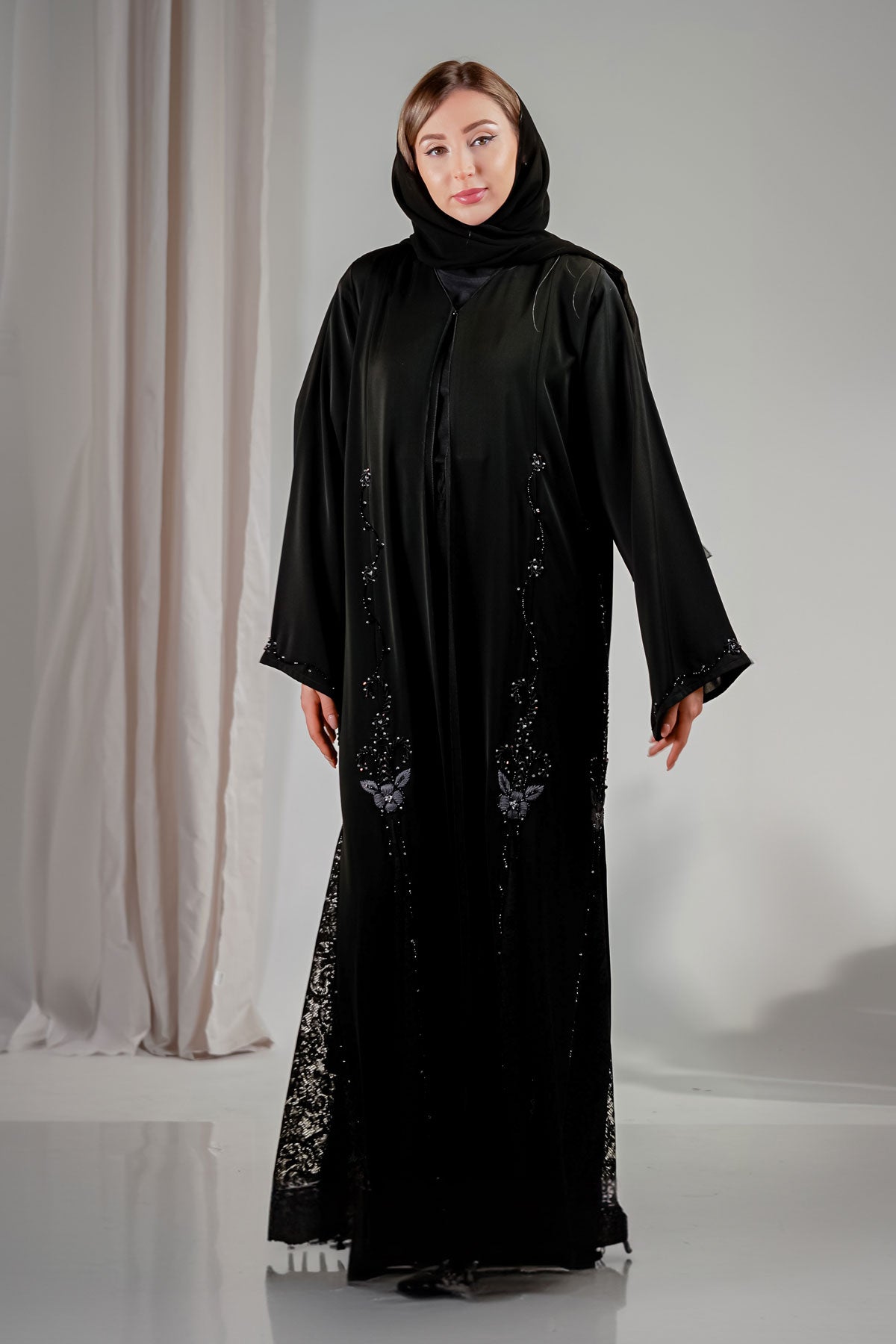 Black abaya with matching sheila