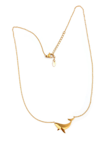 Orca design gold pendant necklace