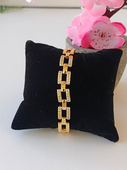 AA5006-Block Chain Zircon Bracelet