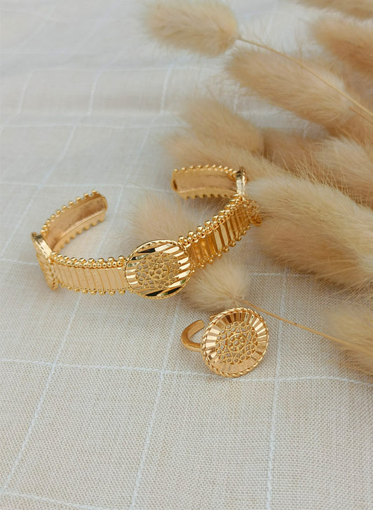 Cuff Bracelet Set Gold Artificial Jewelry | Aa2401