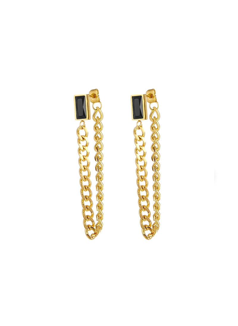 Interlock chain earrings