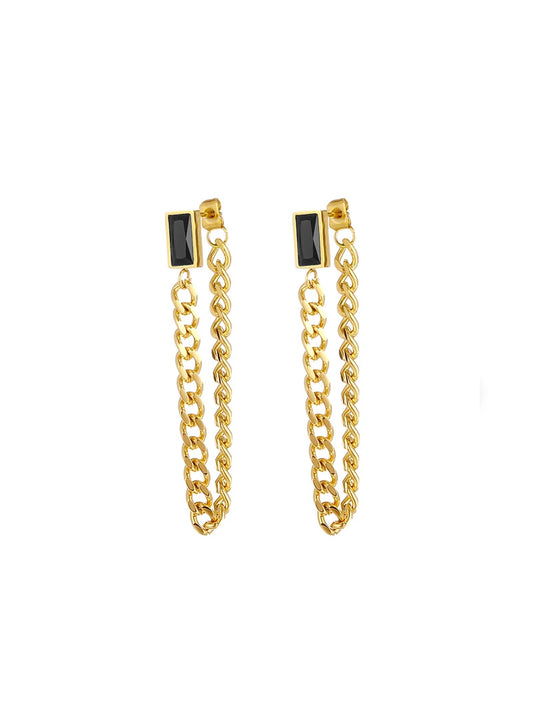 Interlock chain earrings