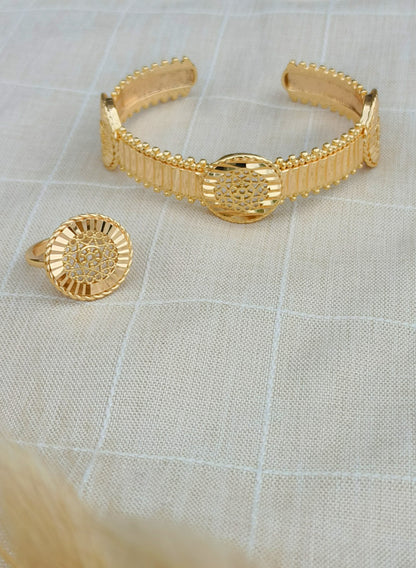 Cuff Bracelet Set Gold Artificial Jewelry | Aa2401