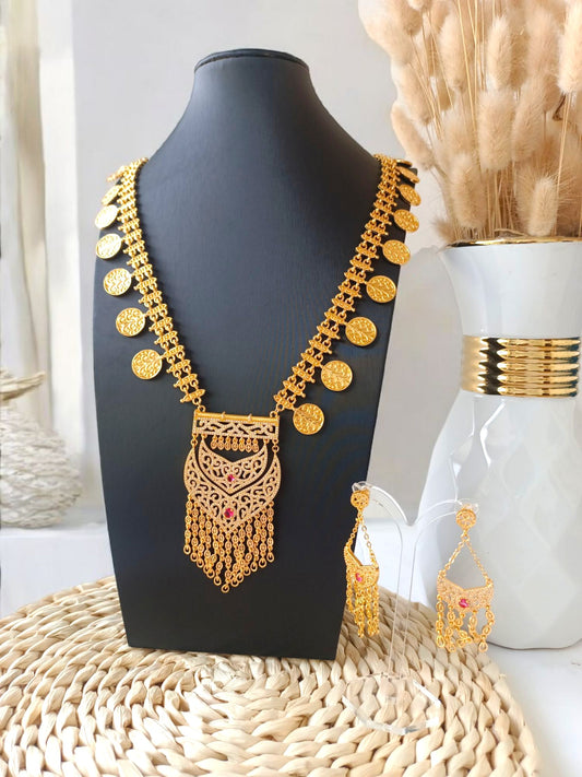 Najma Golden Long Necklace set