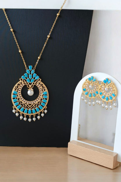 Meena Pendant Set in Turquoise