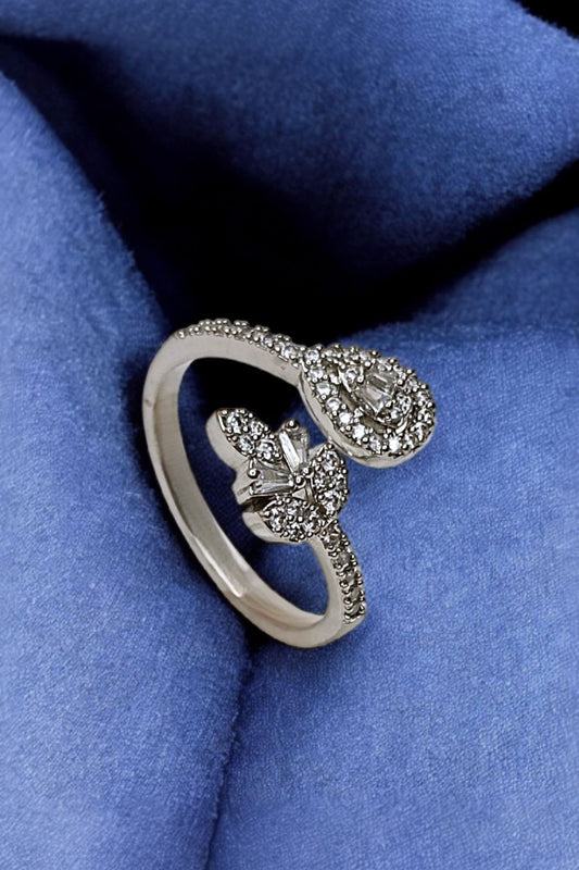 Azra silver zirconia resizable ring