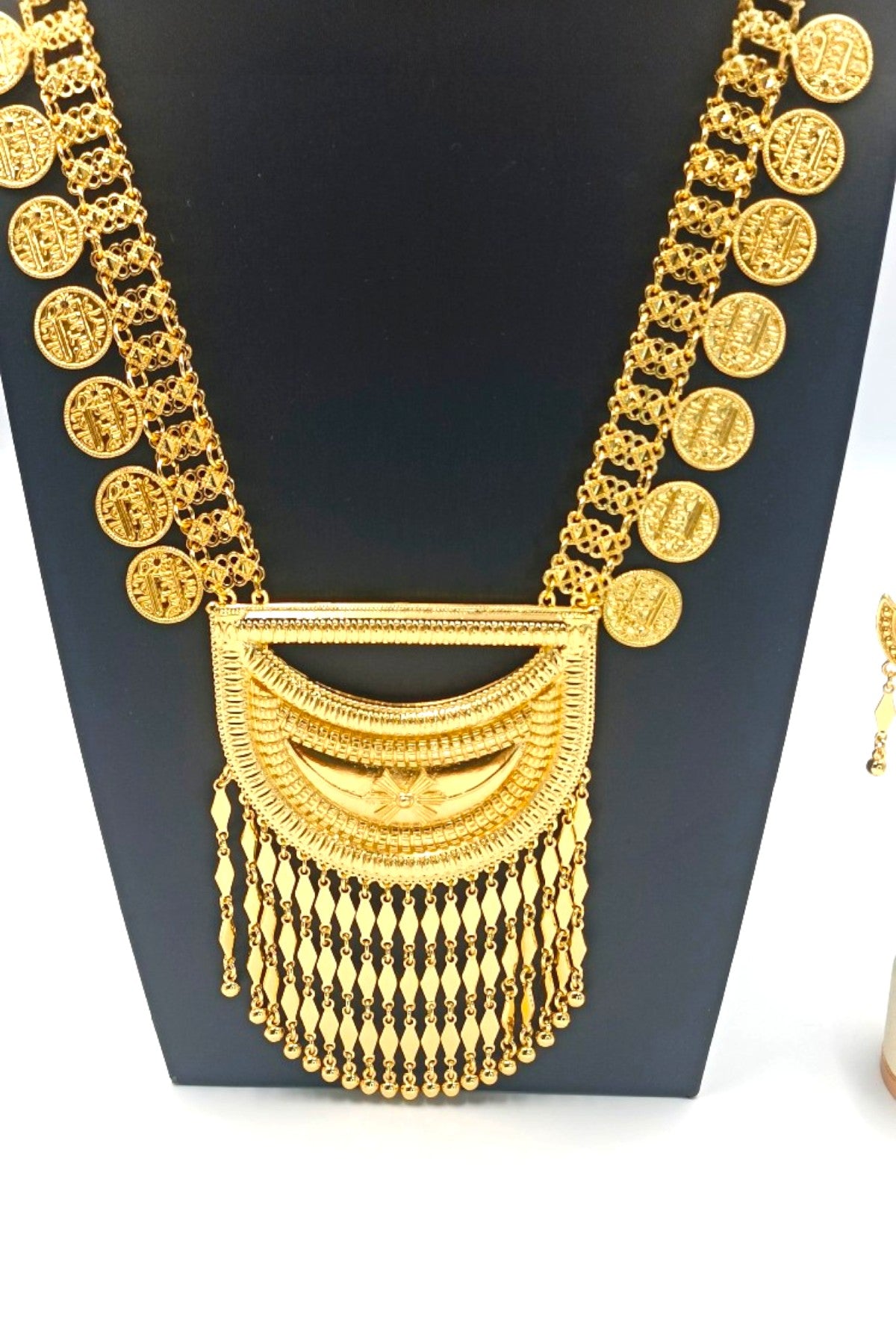 Abeer Golden Long Necklace set – Noor Zara - Main Image