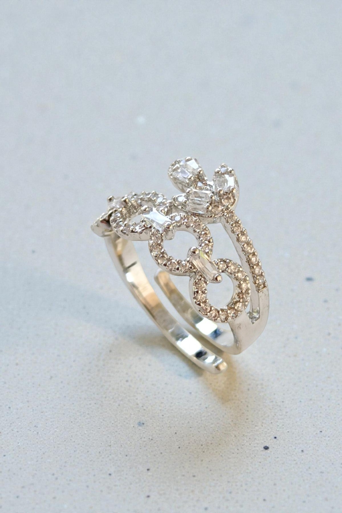 Amanda Silver zirconia resizable ring