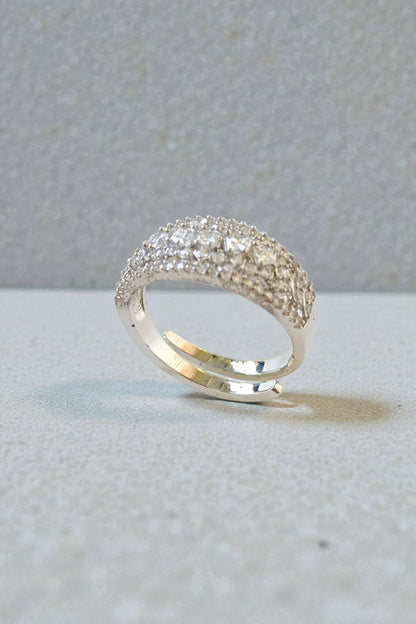 Diana Princess Cut Adjustable Ring in silver