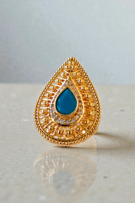 Teardrop Turquoise Stone Statement Ring
